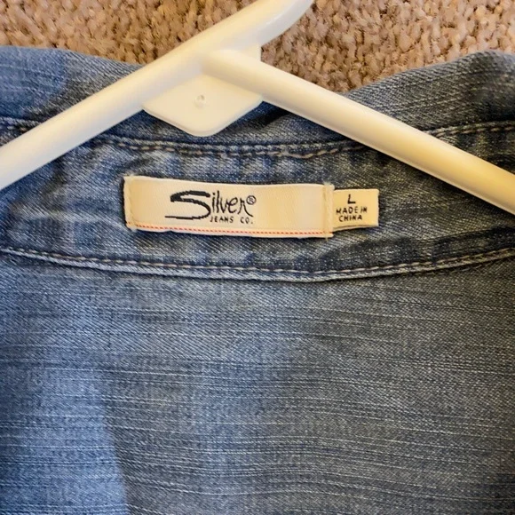 Silver Jeans Co. Chambray Drawstring Denim Button Down Dress - Picture 3 of 4